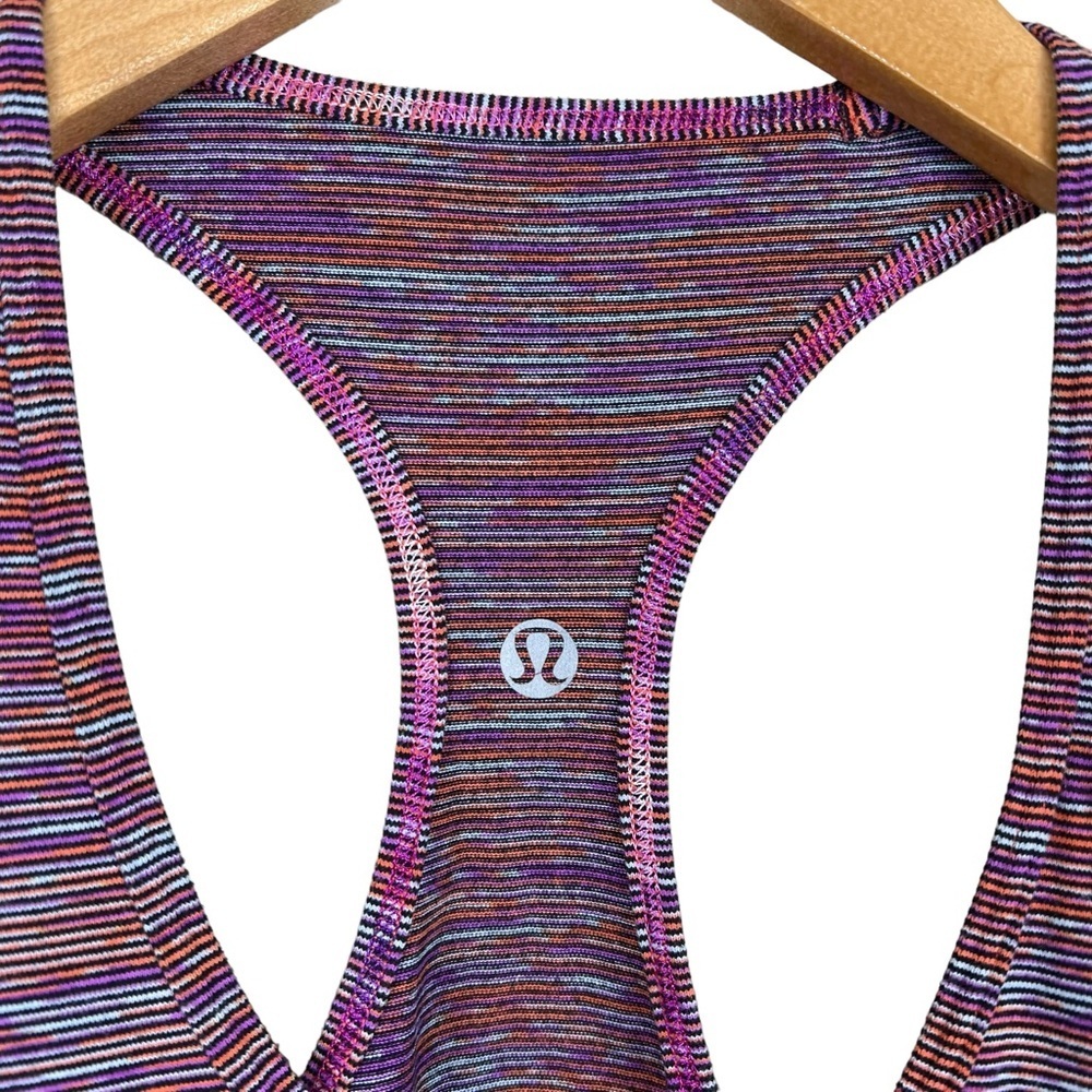 Lululemon Women's Multi-color Heathered Cool Racerback Tank Top Sz 2 or 4 - Picture 2 of 3